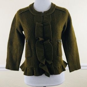 Ann Taylor LOFT Ruffled Tweed Blazer Jacket